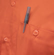 Milwaukee Leather MDM11686 Men’s OrangeButton-Up Heavy-Duty Work Shirt - Classic Mechanic Shirt w/ Pockets