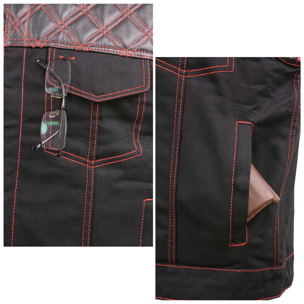 Milwaukee Leather MDM3036 Men's Wrecker Club Vest – Black Denim