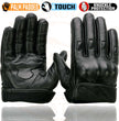 Milwaukee Leather MG7501 Men's Black Leather i-Touch Screen Compatible Gel Palm Motorcycle Gloves W/ Protective Knuckle