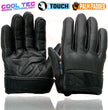 Milwaukee Leather MG7502 Men's Black Leather Gel Palm Motorcycle Gloves w/ i-Touch and Cool-Tec Technology