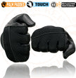 Milwaukee Leather MG7503 Men's Black Leather  i-Touch Screen Compatible Mesh Racing Motorcycle Hand Gloves W/ Reflector
