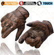Milwaukee Leather MG7514 Men's Brown Leather with Gel Palm Motorcycle Gloves W/ Protective Knuckle