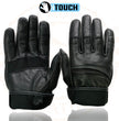 Milwaukee Leather MG7525 Men's Black Leather i-Touch Screen Compatible Gel Palm Motorcycle Hand Gloves W/ Flex Knuckle