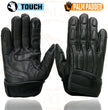 Milwaukee Leather MG7526 Men's Black Leather i-Touch Screen Compatible Gel Palm Racer Motorcycle Gloves w/ Finger Protection