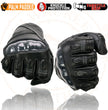 Milwaukee Leather MG7540 Men's Black Leather Protective Knuckle Racer Motorcycle Gloves W/ Elasticized Reflective Fingers