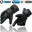 Milwaukee Leather MG7551 Men's Black Cowhide Leather Gauntlet Motorcycle Hand Gloves W/ i-Touch Screen and Waterproof