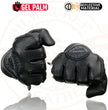 Milwaukee Leather Men's Black Leather ‘Reflective Skull’ Motorcycle Hand Gloves W/Gel Padded Palm MG7570