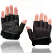 Milwaukee Leather MG7585 Men's Black Leather Gel Padded Palm Fingerless Motorcycle Hand Gloves w/ Full Panel Cover