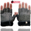 Milwaukee Leather MG7761 Women's Grey Leather Gel Palm Fingerless Motorcycle Hand Gloves W/ Stylish ‘Wrist Detailing’