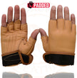 Milwaukee Leather MG7761 Women's Saddle Leather Gel Palm Fingerless Motorcycle Hand Gloves W/ Stylish ‘Wrist Detailing’