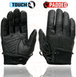 Milwaukee Leather MG7770 Women's Black Leather ’I - Touchscreen Compatible’ Laced Wrist Motorcycle Hand Gloves W/ Gel Palm