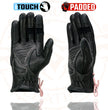 Milwaukee Leather MG7772 Women's Black/ Fuchsia ’I - Touchscreen Compatible’ Laced Wrist Motorcycle Hand Gloves W/ Gel Palm