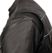 Milwaukee Leather USA MADE MLJKM5003 Men's Black Echo Premium Leather Motorcycle Jacket with Reflective Piping