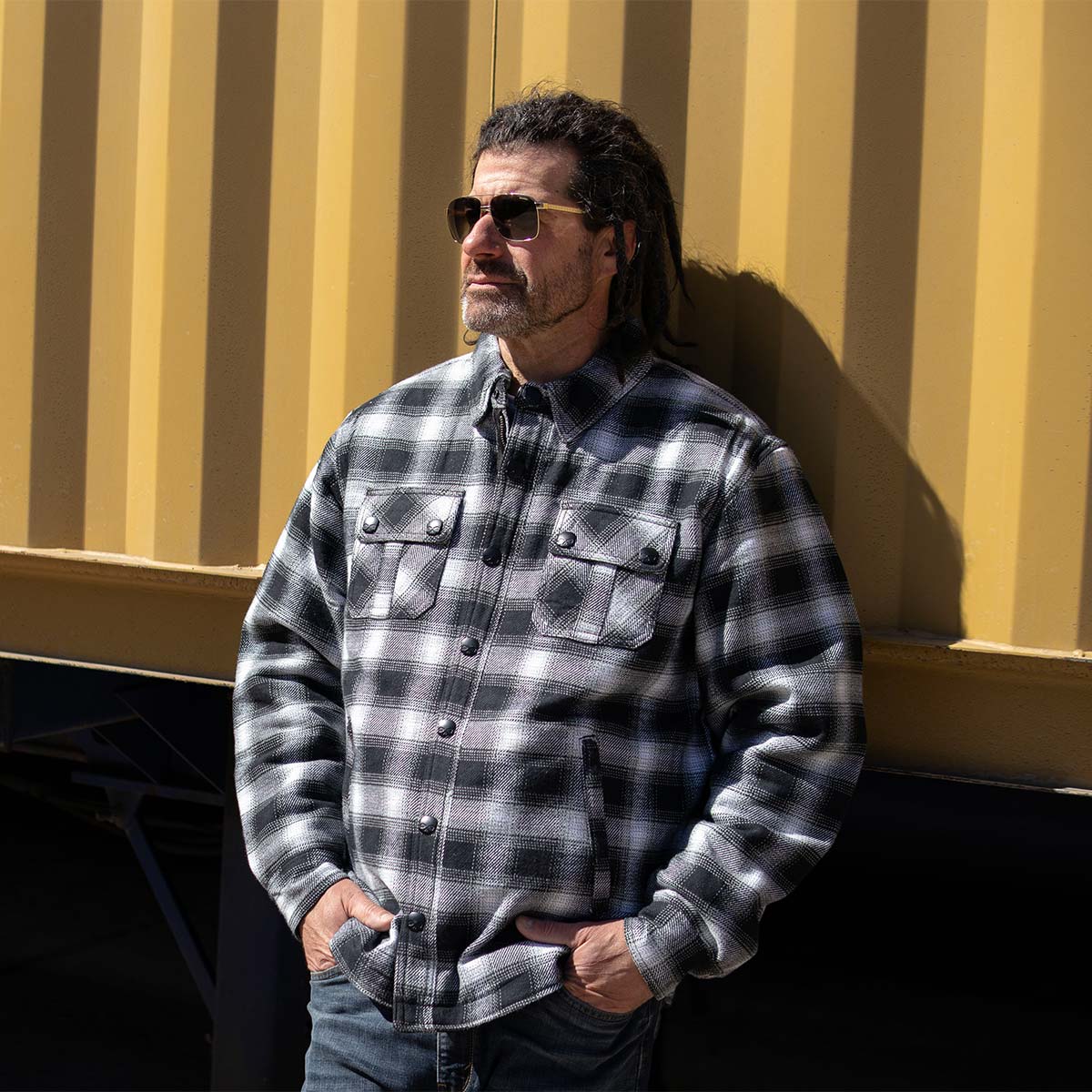 Milwaukee Leather Men's Heavy-Duty Checkered Flannel Riding Shirt