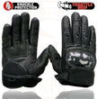 Milwaukee Leather SH298 Men's Black Perforated Leather Racing Motorcycle Gloves w/ Padded Fingers