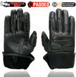 Milwaukee Leather SH607 Men's Black Leather Gauntlet Padded Back Racing Motorcycle Hand Gloves W/ Reflective Piping.