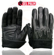 Milwaukee Leather SH820 Men's Black Leather ‘White Flame’ Cruising Hand Gloves W/ Gel Palm