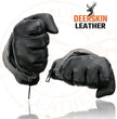 Milwaukee Leather SH857 Men's Long Cuff Thermal Lined USA Deerskin Black Leather Gauntlet Motorcycle Gloves
