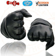 Milwaukee Leather SH870 Women's USA Deerskin Black Leather Gauntlet Winter Gloves w/ Gel Palm