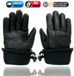Milwaukee Leather Men's Black Soft Leather Gauntlet Motorcycle Hand Gloves-Waterproof Gel Palm Reflective Piping SH873