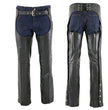 Milwaukee Leather LKM5722 Men's Black Premium Leather Dual Comfort Motorcycle Biker Rider Chaps