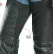 Milwaukee Leather LKM5722 Men's Black Premium Leather Dual Comfort Motorcycle Biker Rider Chaps