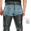 Milwaukee Leather LKM5722 Men's Black Premium Leather Dual Comfort Motorcycle Biker Rider Chaps