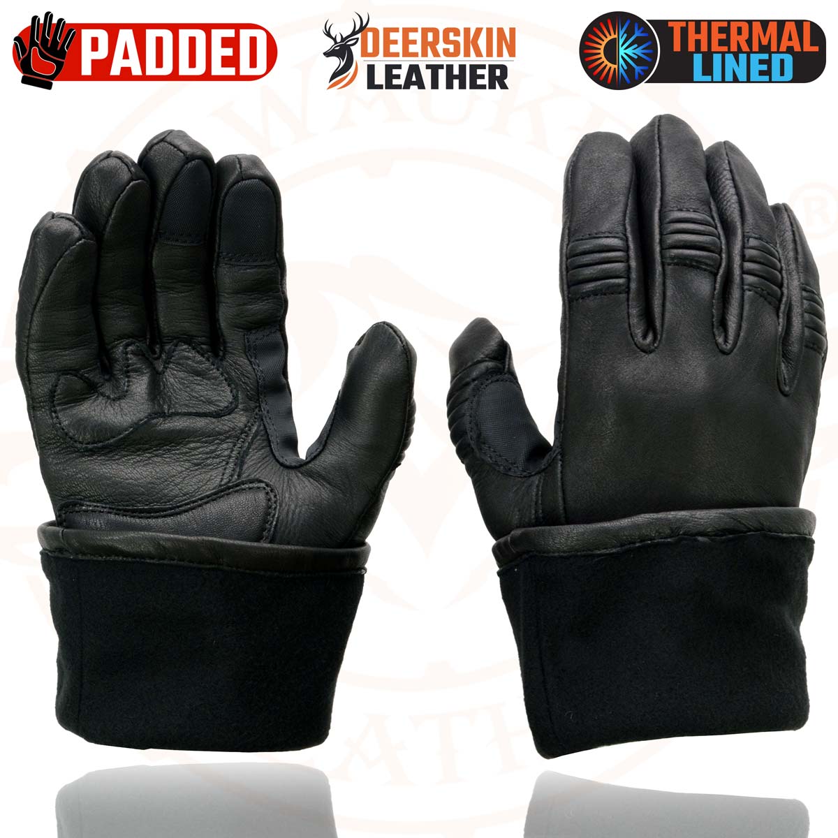Milwaukee Leather G039 Men's Black Gauntlet Motorcycle Deerskin