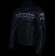 Milwaukee Leather Men's Futile CE Armored Leather Motorcycle Jacket w/ Hoodie Liner, Reflective Skull - LKM17016