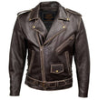 Milwaukee Leather Men's Live to Ride Classic Retro Brown Premium Leather CE Armored Motorcycle Jacket - Side Lace - LKM1707