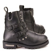 Milwaukee Leather Women's Premium Black Leather Double Strap Motorcycle Riding Boots MBL9307