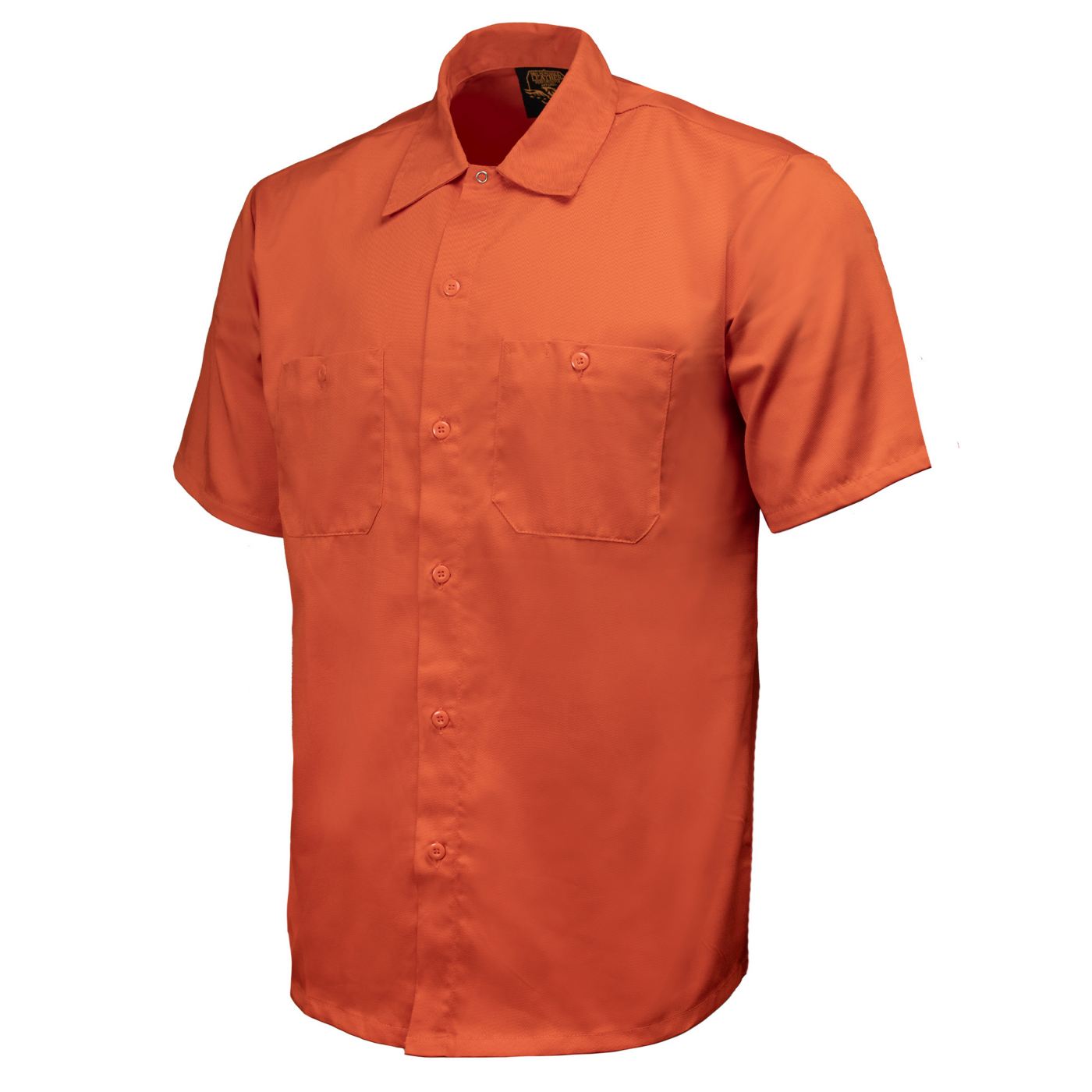 Milwaukee Leather Men’s Classic Button-Up Mechanic Durable Work Shirt - Short Sleeve Cotton Twill Garage Shirt