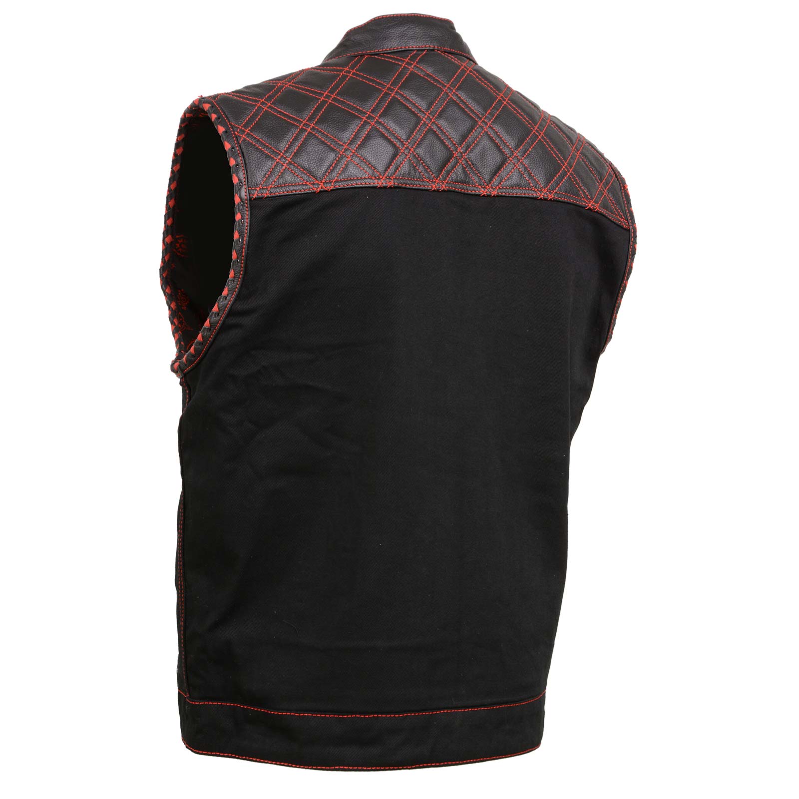 Milwaukee Leather MDM3036 Men's Wrecker Club Vest – Black Denim