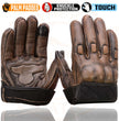 Milwaukee Leather MG7514 Men's Brown Leather with Gel Palm Motorcycle Gloves W/ Protective Knuckle