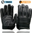 Milwaukee Leather MG7516 Men's Black Leather ’I - Touchscreen Compatible’ Gel Palm Motorcycle Hand Gloves W/ Flex Knuckles