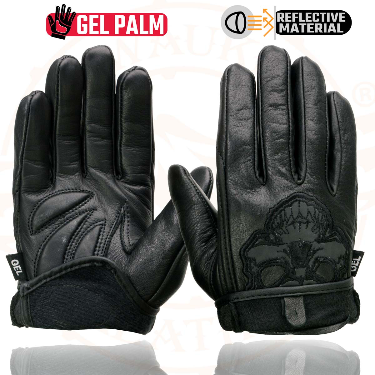 Milwaukee Leather Men's Black Leather 'Reflective Skull