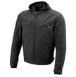 Milwaukee Leather Men's Flight 1300D Nylon Motorcycle Jacket with CE Armor and Removable Hoodie - MPM17017