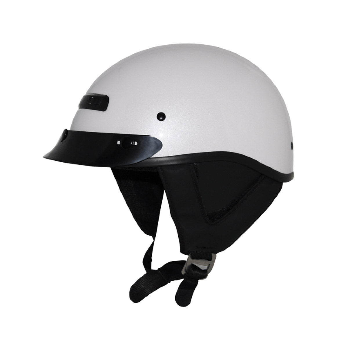 Zox ST-225B 'Alto Custom' Pearl White Motorcycle Half Helmet