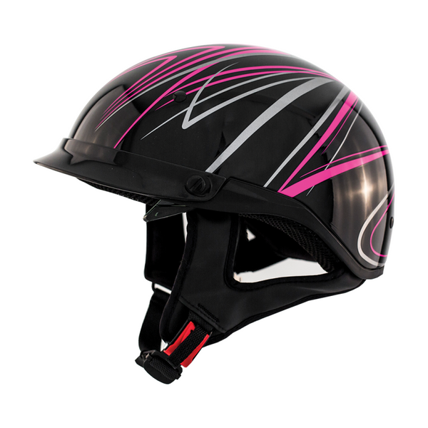gmax motorcycle half helmets ZOX ST-235A 'Roadster DDV' Pink Motorcycle Half Helmet with Drop Down –  Milwaukee Motorcycle Clothing Co