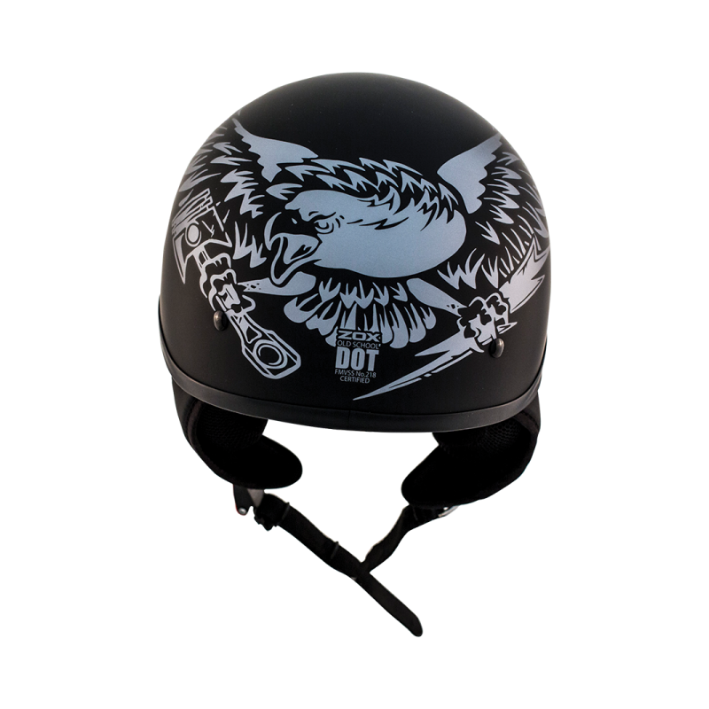 ZOX ST-225B ‘Alto Custom' Eagle Silver Motorcycle Half Helmet