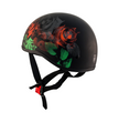 ZOX ST-225A ‘Retro Old School' Roses Matte Grey Motorcycle Half Helmet