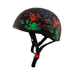 ZOX ST-225A ‘Retro Old School' Roses Matte Grey Motorcycle Half Helmet