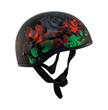 ZOX ST-225A ‘Retro Old School' Roses Matte Grey Motorcycle Half Helmet