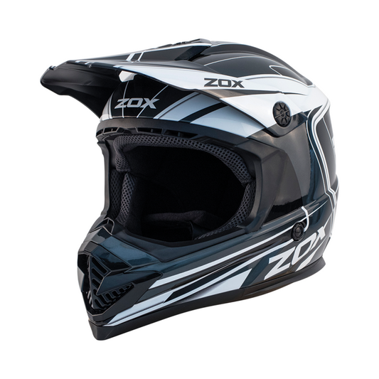 ZOX ST-1561C ‘Rush Jr' Dark Silver Youth Motocross Helmet