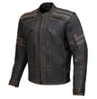 Milwaukee Leather Men's Matte Black Street CE Armored Motorcycle Vented Jacket - Reflective - LKM17012