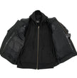 Milwaukee Leather Men's Futile CE Armored Leather Motorcycle Jacket w/ Hoodie Liner, Reflective Skull - LKM17016