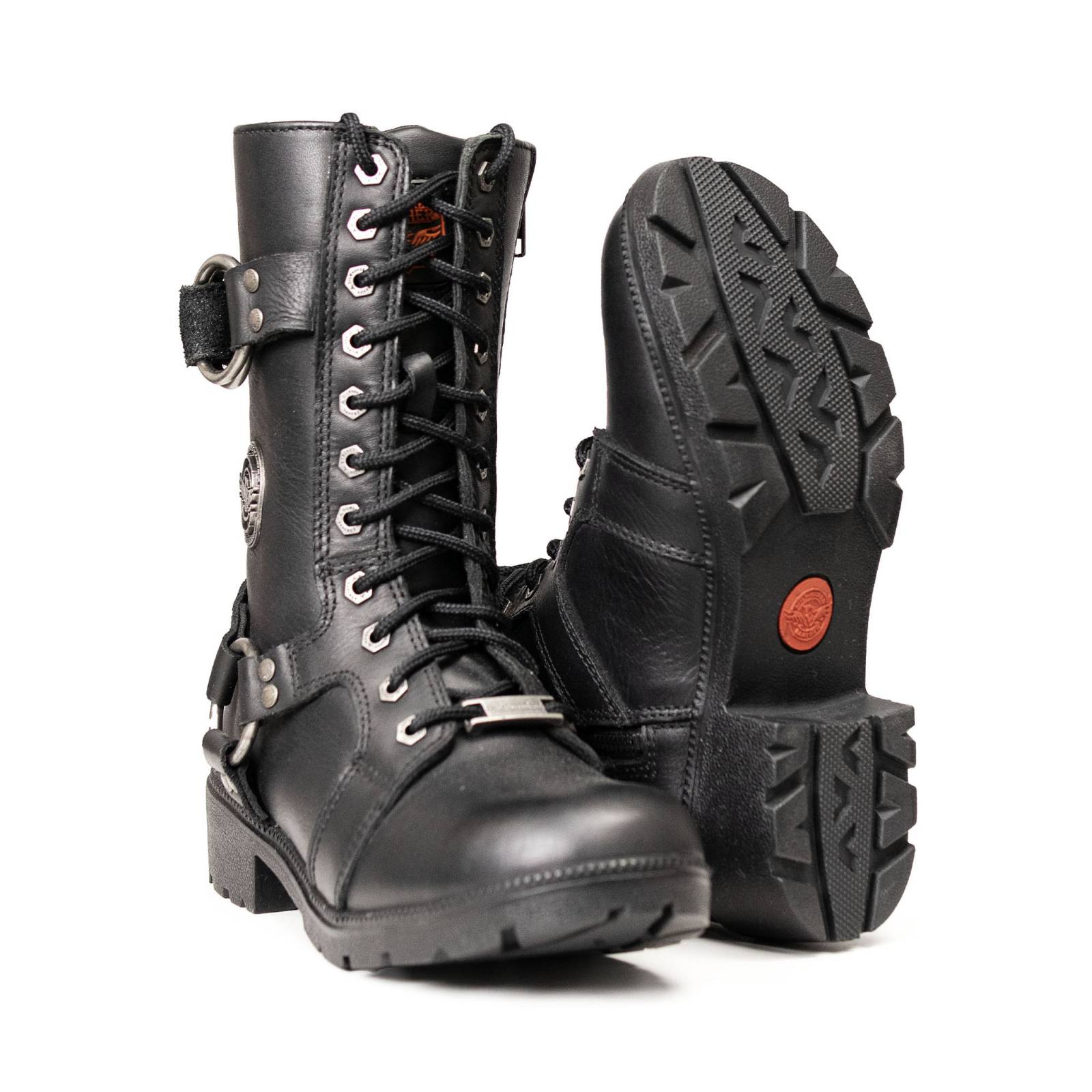 Milwaukee Leather Women’s Waterproof Leather Ring Strap Lace-To-Toe Riding Boots – Zipper Lock Design - MBL9391