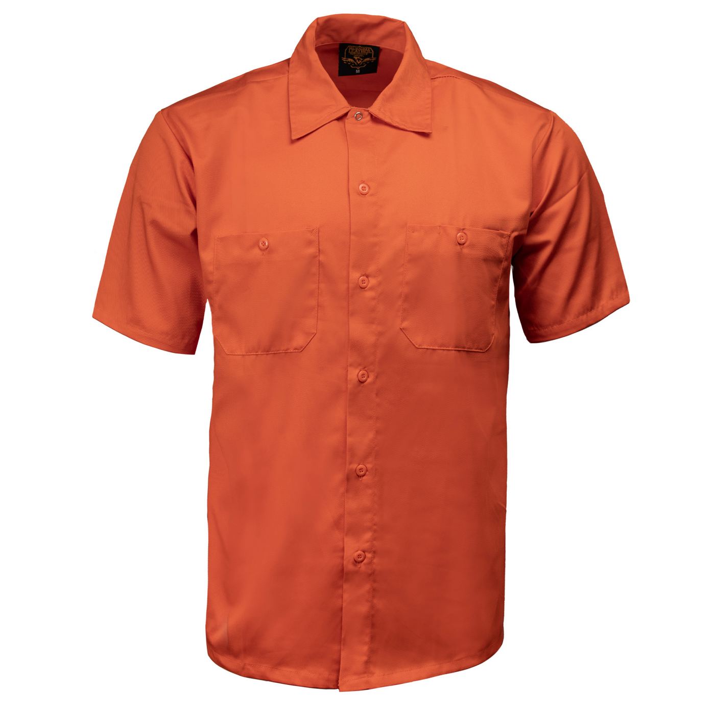 Milwaukee Leather Men’s Classic Button-Up Mechanic Durable Work Shirt - Short Sleeve Cotton Twill Garage Shirt
