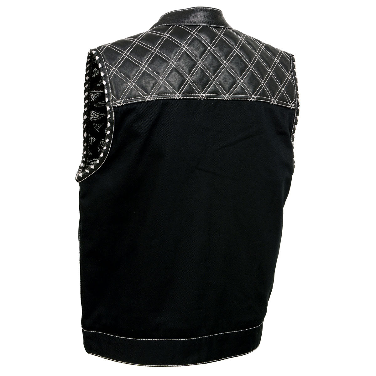 Milwaukee Leather MDM3035 Men's Wrecker Club Vest – Black Denim Milwaukee Leather MDM3035 Men's Wrecker Club Vest – Black Denim