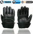 Milwaukee Leather MG7551 Men's Black Cowhide Leather Gauntlet Motorcycle Hand Gloves W/ i-Touch Screen and Waterproof